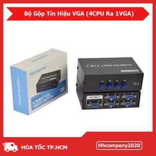 Bộ Gộp VGA 2CPU/4CPU Ra 1 VGA – VGA Switch 2 In 1 Out/4 In 1 Out Vỏ Kim Loại Chống Nhiễu