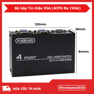 Bộ Gộp VGA 2CPU/4CPU Ra 1 VGA – VGA Switch 2 In 1 Out/4 In 1 Out Vỏ Kim Loại Chống Nhiễu