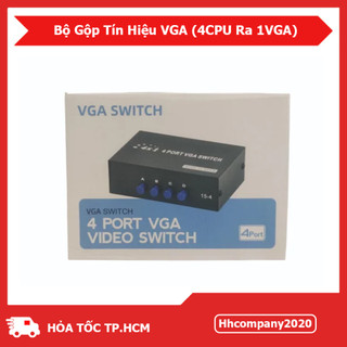 Bộ Gộp VGA 2CPU/4CPU Ra 1 VGA – VGA Switch 2 In 1 Out/4 In 1 Out Vỏ Kim Loại Chống Nhiễu