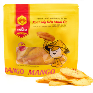  Xoài Sấy Dẻo Muối Ớt DK Harvest - Túi 350g - Giàu vitamin C vị chua cay nhẹ không chất bảo quản thích hợp ăn vặt 