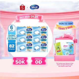  Bộ 6 hộp Bông trang điểm  bông tẩy trang  Silcot 82 miếng hộp 