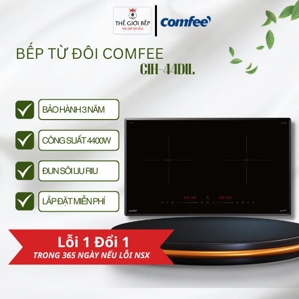 Bếp từ đôi lắp âm Comfee CIH-44DIL – Cảm ứng trượt - Công suất 4400W - Hàng Chính Hãng