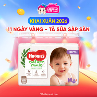  Tã quần siêu cao cấp Huggies Platinum Nature Made M 58 miếng - concung 