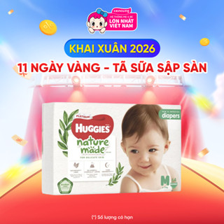  Bỉm tã dán Huggies Platinum Nature Made size M 64 miếng  6-11kg  - concung 