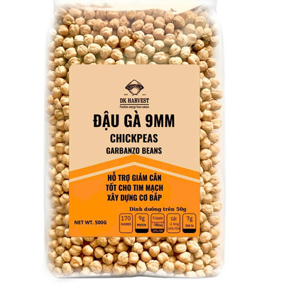 Đậu gà DK HARVEST, protein thực vật cao, Size to 9mm, Chickpeas nở đều, thơm bùi như hạt sen, nhập khẩu Canada