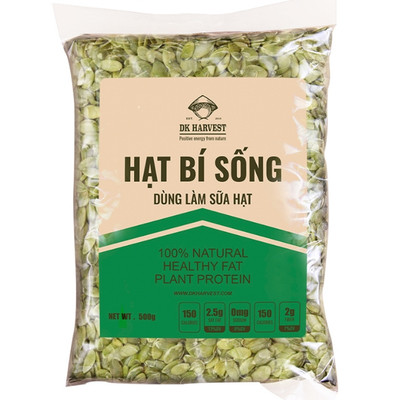 500g Hạt Bí Sống DK Harvest, Nguồn Hàng Chất Lượng Cao - Thực Phẩm Giàu Kẽm