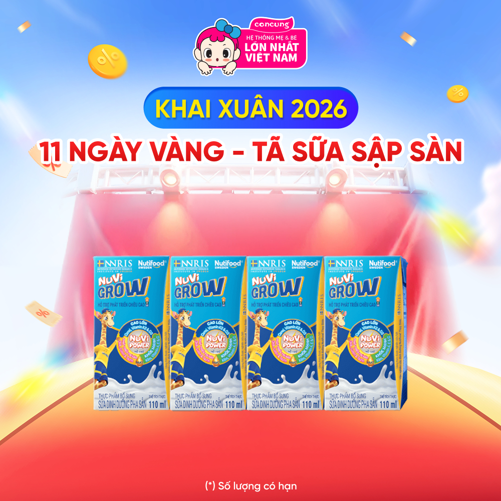  Sữa dinh dưỡng pha sẵn Nuvi Grow 110ml  Lốc 4 hộp   2+  