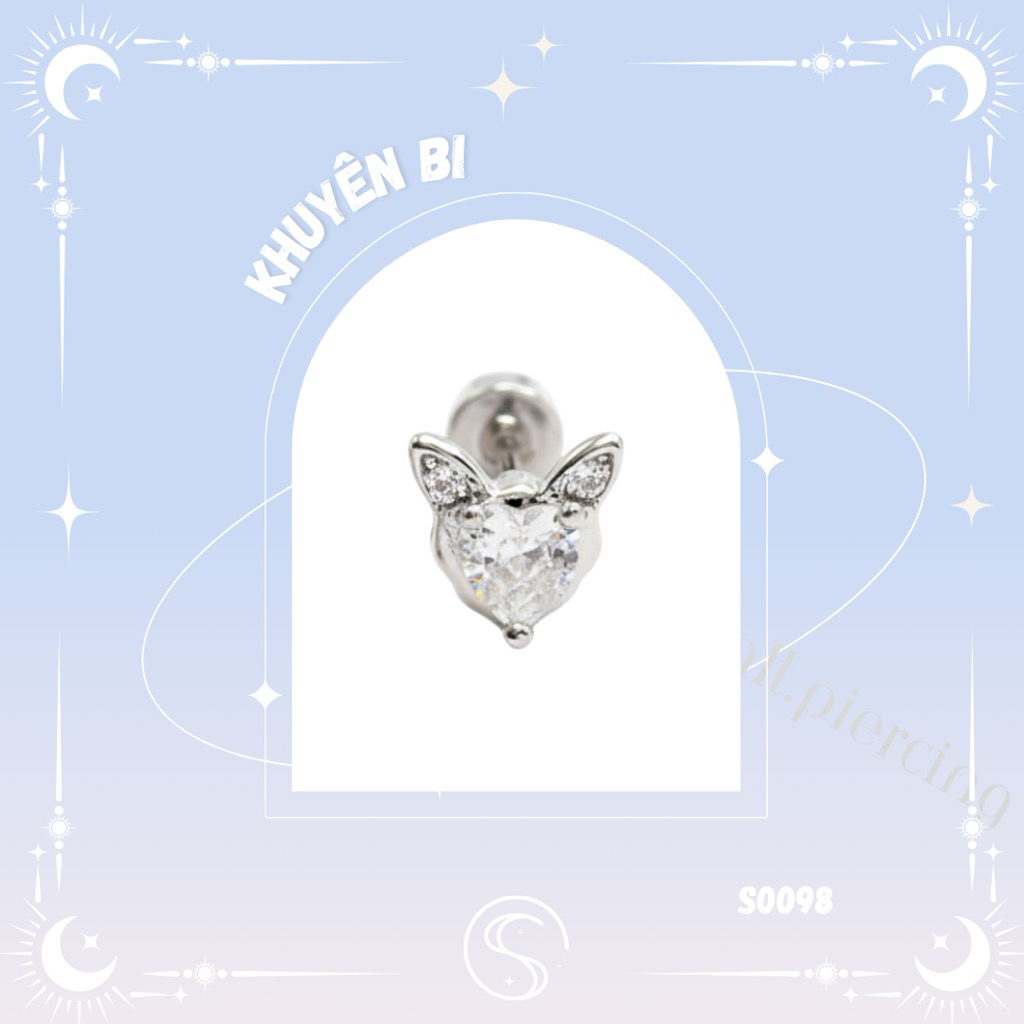 [1 chiếc] Khuyên tai/bông tai hình đầu cáo đính đá sáng tạo / Upper Helix Earring 98