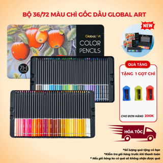   GIẢM 16K  Màu Chì Gốc Dầu GLOBAL ART 72  36 Bút Chì Màu Cao Cấp Lõi Chì 4mm Đậm Mịn Ít Vụn M40007 40008 