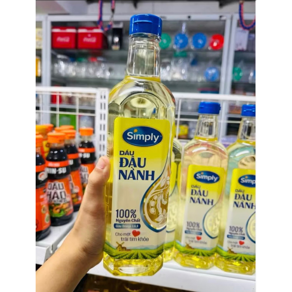 Dầu ăn Simply Đậu Nành+Gạo Lứt+Meizan Gold+Meizan Đậu Nành 1L Nguyên Chất Giàu Omega 3-6-9