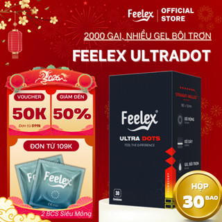  Bao cao su Feelex Ultra Dots siêu nhiều gai nhiều gel bôi trơn - hộp 10 bcs 