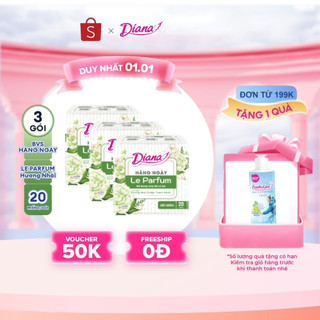   MỚI RA MẮT  Combo 3 gói băng vệ sinh Diana hằng ngày Le Parfum hương nhài Ả Rập thanh khiết 20 40 miếng 