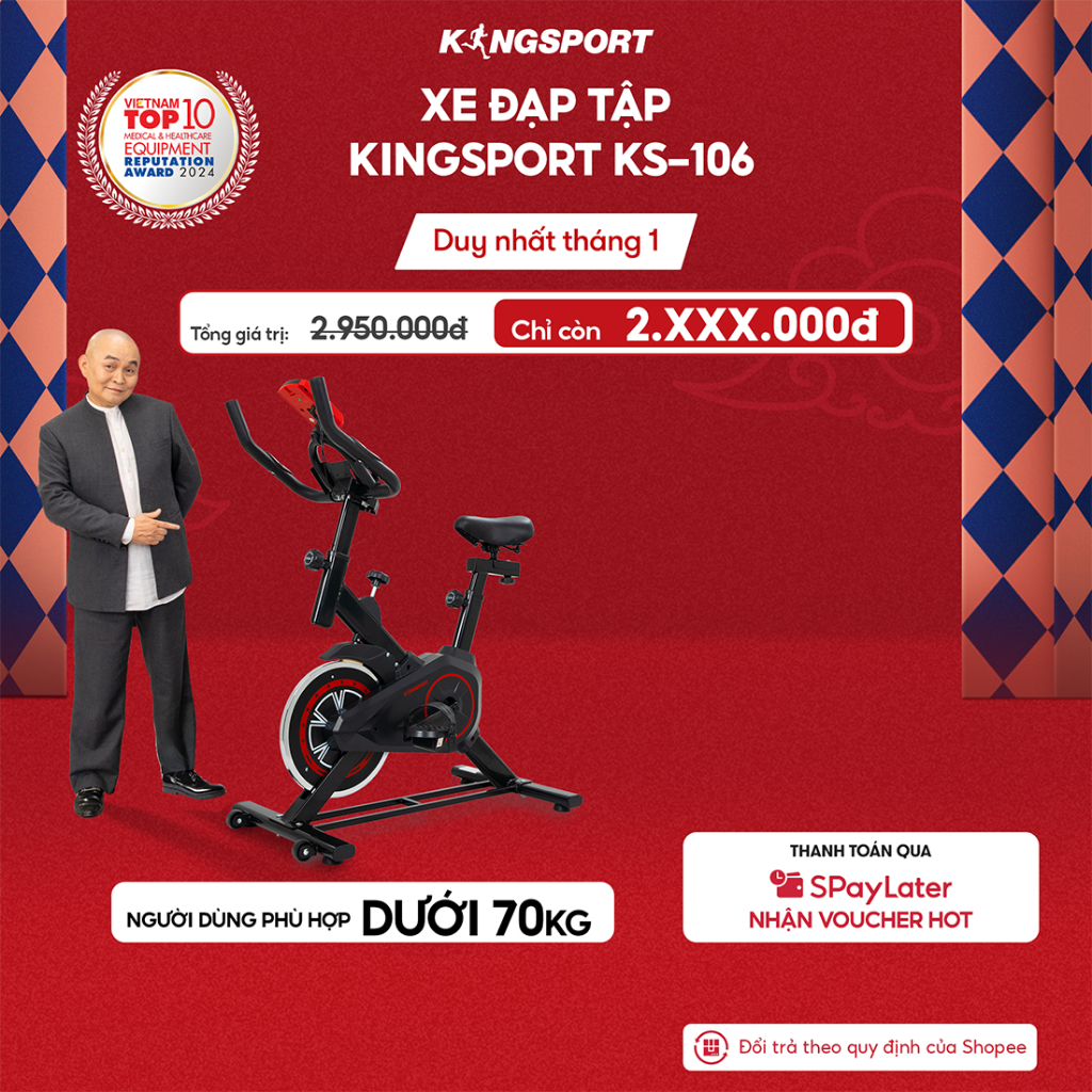 Xe đạp tập KingSport KS-106 - Vóc dáng hoàn hảo tại gia