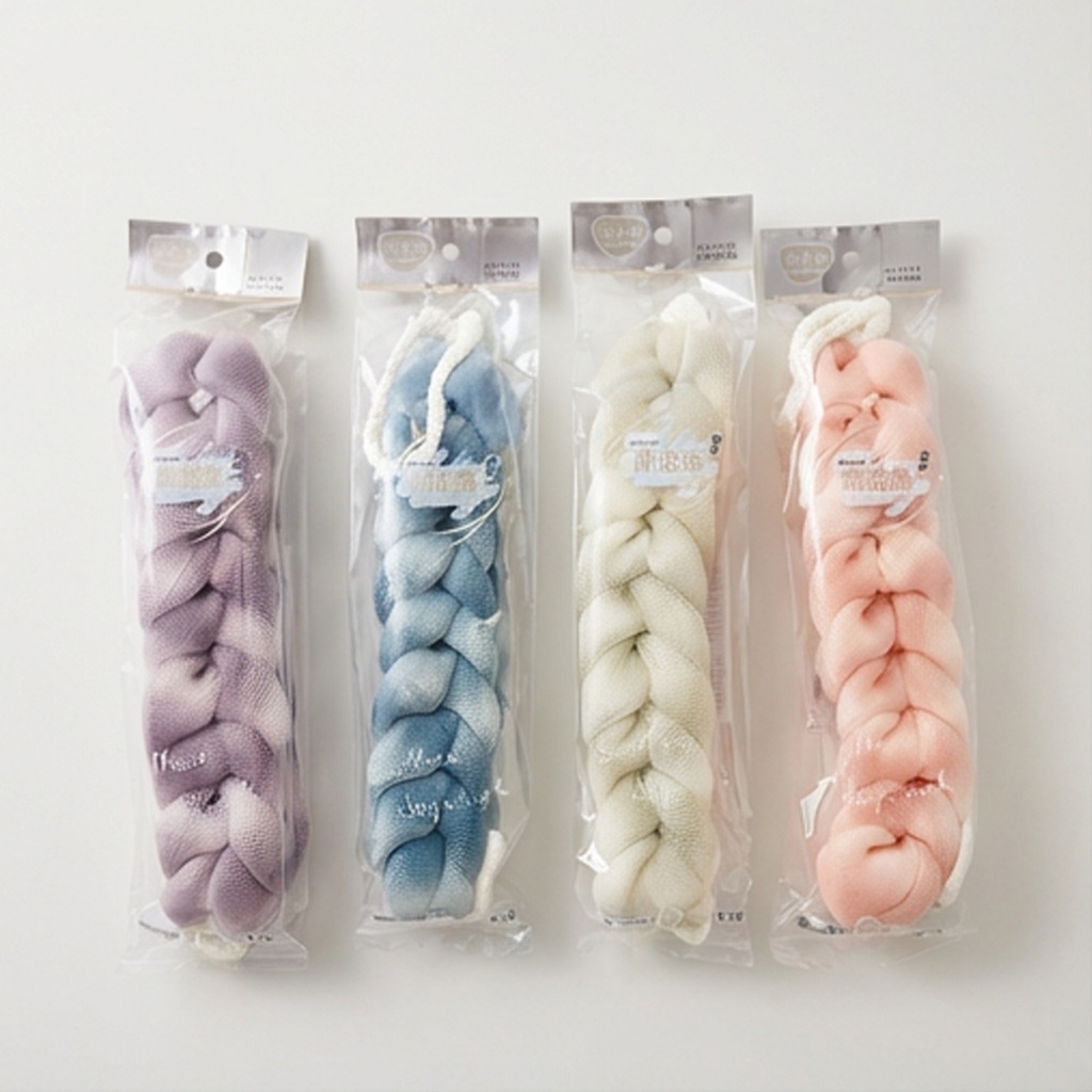 Bông tắm dài chà lưng tạo bọt có màu loang sang trọng 4774