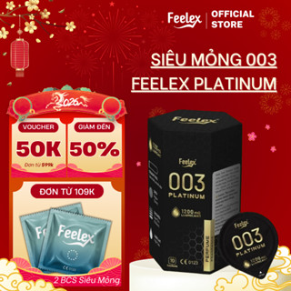  Bao cao su Feelex Platinum cao cấp siêu mỏng nhiều gel bôi trơn - hộp 10 bcs 