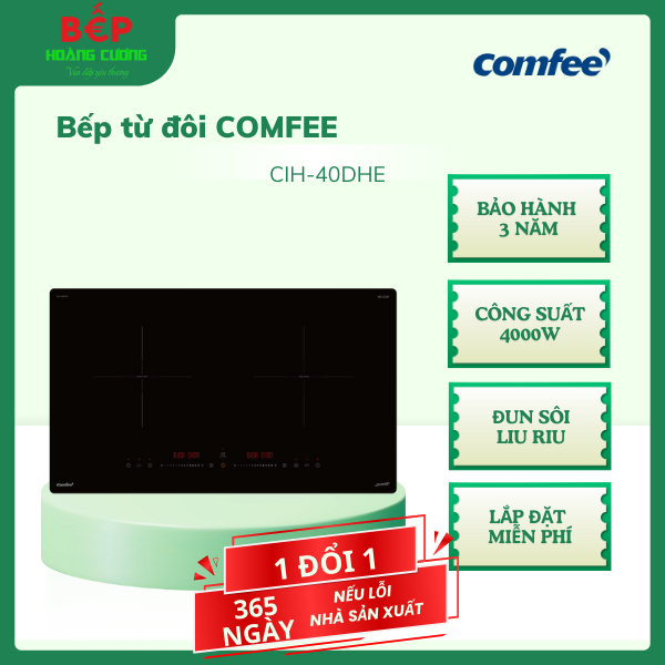 Bếp từ Comfee CIH-40DHE – Mặt kính cường lực - Điều khiển cảm ứng - Công suất 4000W - Chính hãng