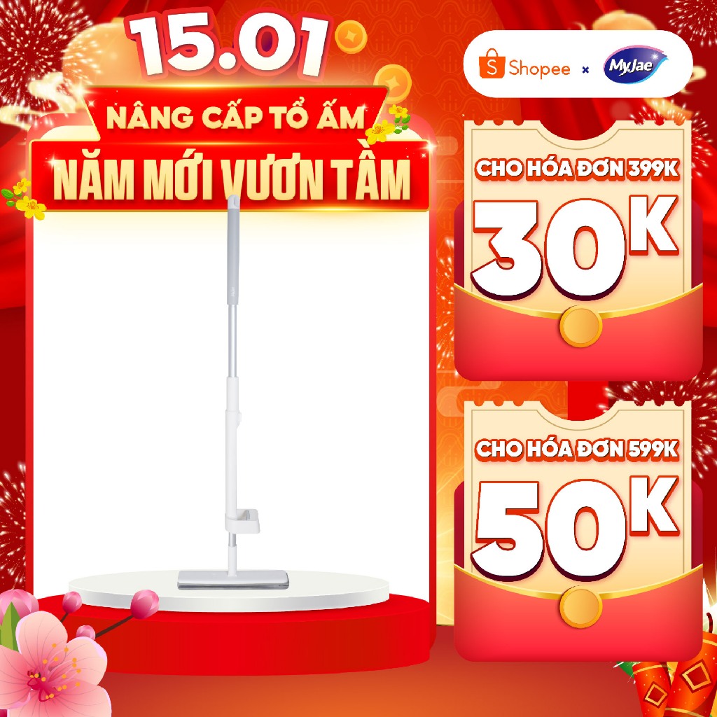 Cây Lau Nhà MyJae Đài Loan Dạng Mút Xốp PVA Thông Minh Lau Sàn Siêu Hút Nước