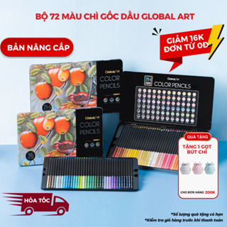   GIẢM 16K  Màu Chì Gốc Dầu Cao Cấp GLOBAL ART 72 Bút Lõi 4mm Đậm Mịn Lên Màu Chuẩn Dùng Phác Thảo Thiết Kế M40008 