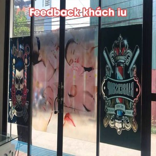 Tranh Decal Trong Xuyên Sáng Dán Cửa Kính Cỡ 70*100 Tóc Nữ, Tranh Decal Dán Kính 3D Salon Tóc