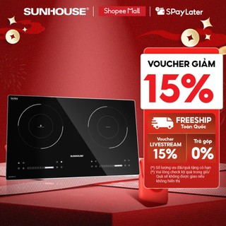  Bếp đôi điện từ hồng ngoại Sunhouse SHB81011-EC - Booster nấu nhanh - Bảo hành 3 năm 