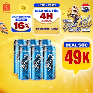   HỎA TỐC  Lốc 6 Lon Nước Tăng Lực Sting Xanh Vị Việt Quất  320ml lon  