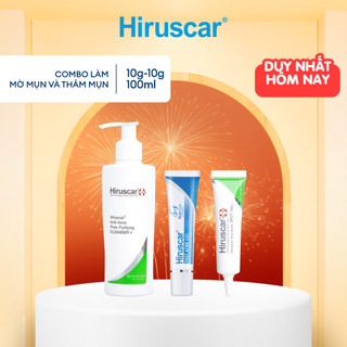  Combo Gel làm mờ sẹo mụn thâm mụn Hiruscar Post Acne 10g Gel chấm mụn 10g và Sữa rửa mặt 100g 