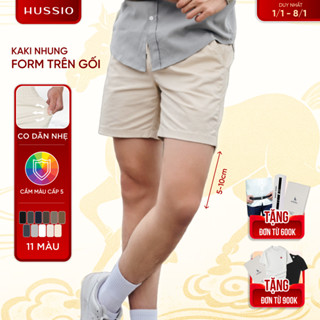   UPDATE MÀU MỚI  Quần Short nam vải Kaki nhung cao cấp trẻ trung lịch lãm chuẩn form - HUSSIO 