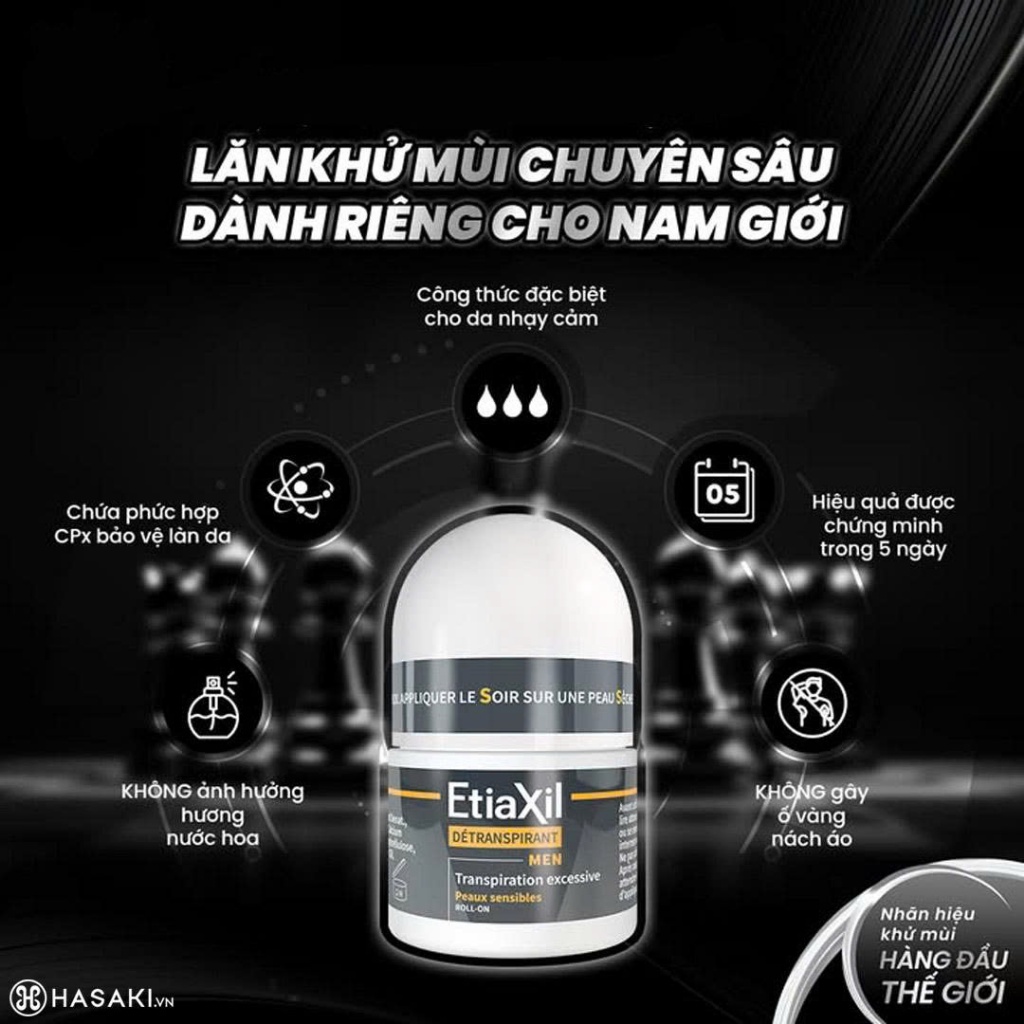 Lăn khử mùi Etiaxil for men ngăn mồ hôi chuyên sâu