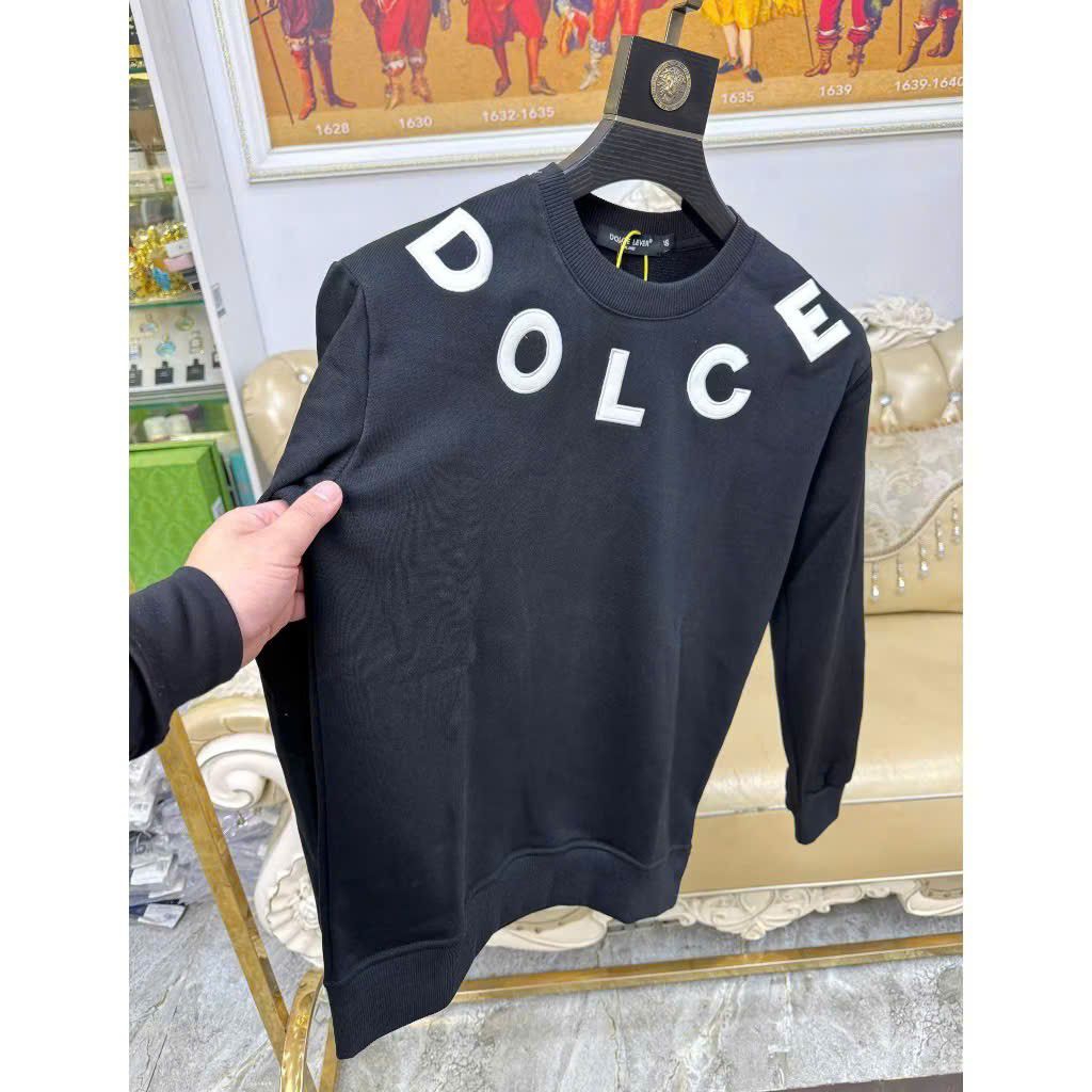 Áo Nỉ Dolce Lever Họa Tiết Thêu Da Chất Vải Dày Dặn Basic