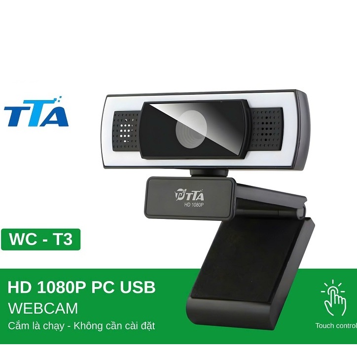 Webcam máy tính TTA WC03 Full HD 1080p Usb ,sắc nét, có mic thu âm hỗ trợ học online