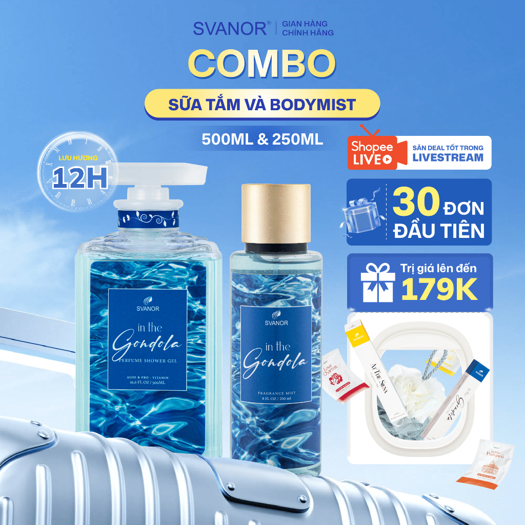 Combo Sữa Tắm Và Body Mist IN THE GONDOLA Cho Nữ Ngọt Ngào Sang Trọng  Chính Hãng Svanor
