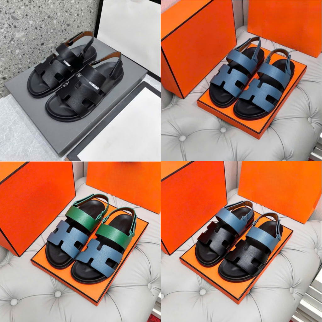 Dép Hm Quai Hậu NAM da Bò in dập thoáng khí Dép Xăng Đan 6 Mẫu Cơ bản Lên màu cực chất tặng box