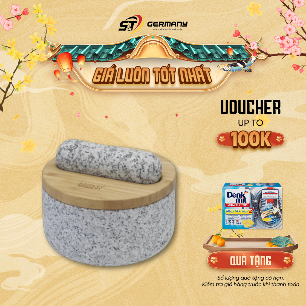 HCM Set chày cối đá Joseph Joseph nắp tre 20176 nội địa Đức, Set chày cối đá cao cấp GermanySnT 4502