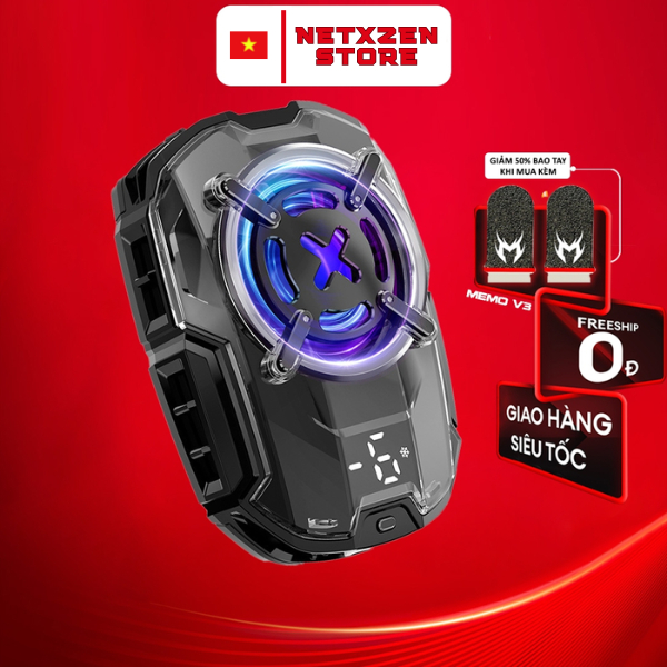 Quạt tản nhiệt điện thoại sò lạnh MEMO DL16 gaming led rgb chống ồn