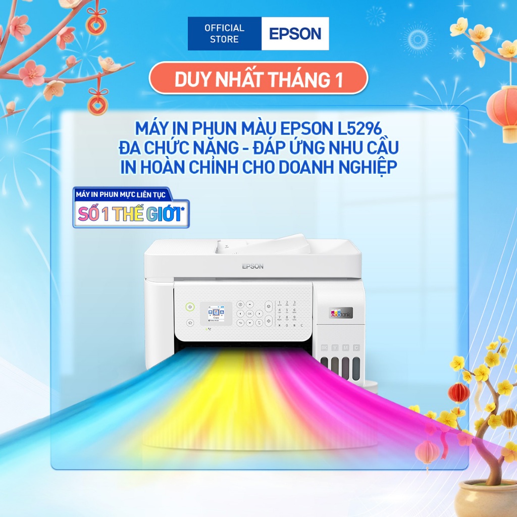 Máy In Phun Màu Epson L5296 Đa Chức Năng Đáp Ứng Nhu Cầu In Hoàn Chỉnh Cho Doanh Nghiệp