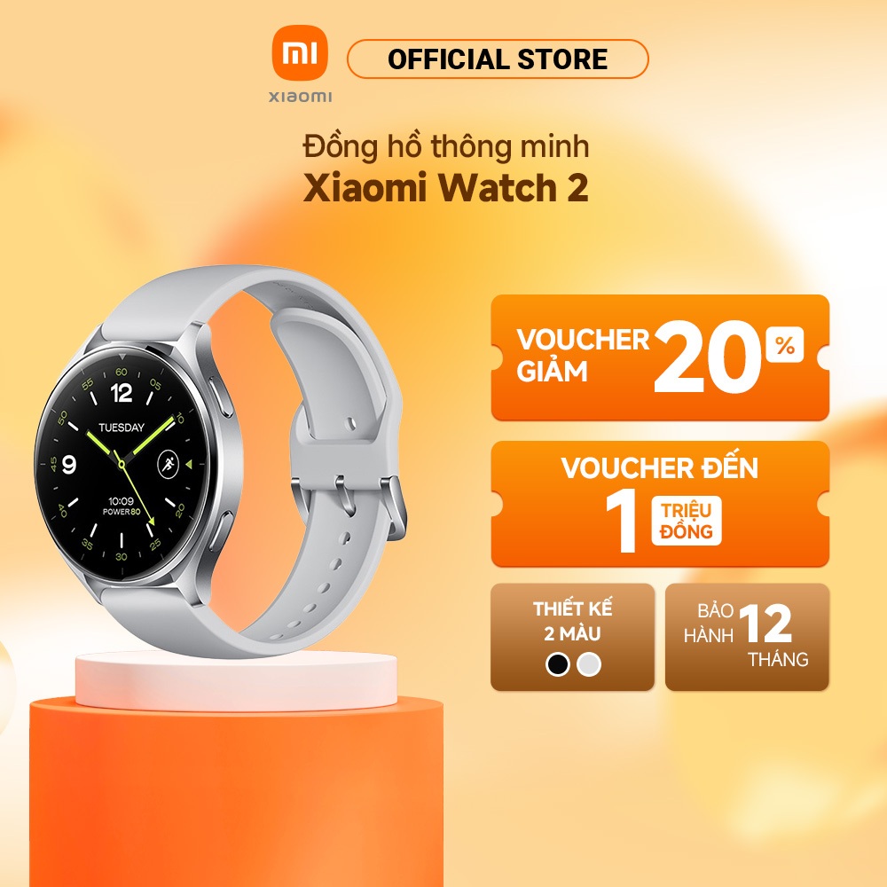 Đồng hồ thông minh Xiaomi Watch 2 | Màn hình AMOLED 1.43" |  12 Kênh theo dõi sức khỏe | HĐH WearOS 