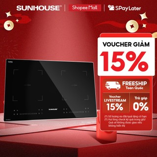  Bếp đôi điện từ Sunhouse SHB82032-EC - Booster nấu nhanh - 9 chế độ - Tính năng slow cook 