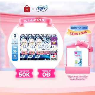  Bộ 3 Băng vệ sinh Sofy Skin Comfort Ultrathin Cánh 36cm-1807 Gói 12 miếng  