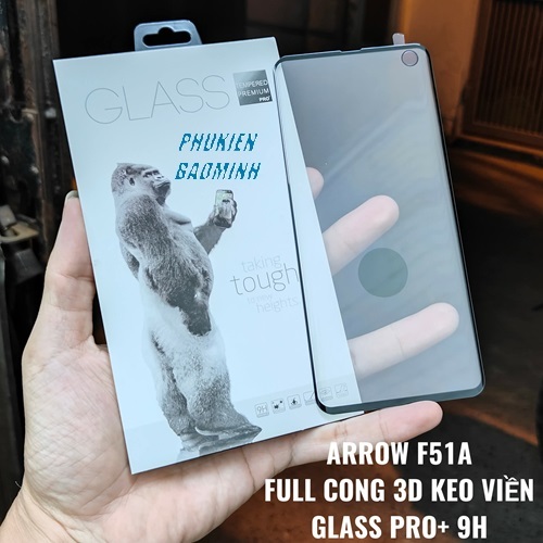 [FUJITSU ARROW F51A] Dán kính cường lực FULL viền cong 3D Glass Pro +9H