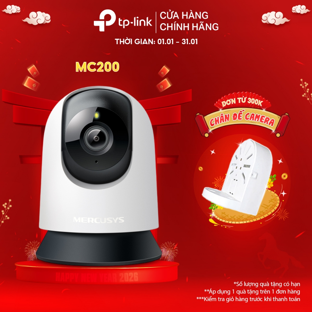 Camera Wi-Fi An Ninh Trong Nhà Mercusys MC200 (2MP) / MC210 (3MP) Hình Ảnh Sắc Nét, Hồng Ngoại Đêm