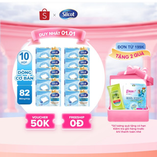  Bộ 10 hộp Bông trang điểm  bông tẩy trang  Silcot 82 miếng hộp 