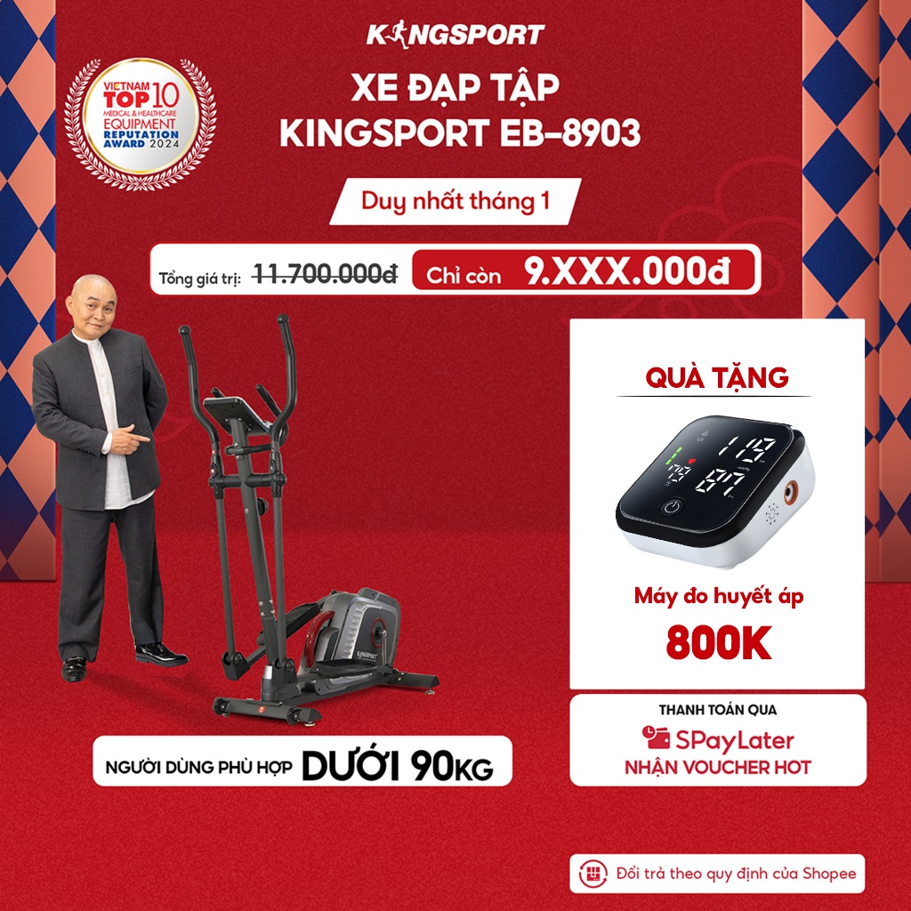 [LIVE] Xe đạp tập KINGSPORT Elliptical Bike EB-8903 tập luyện toàn thân, tích hợp đồng hồ đo lường c