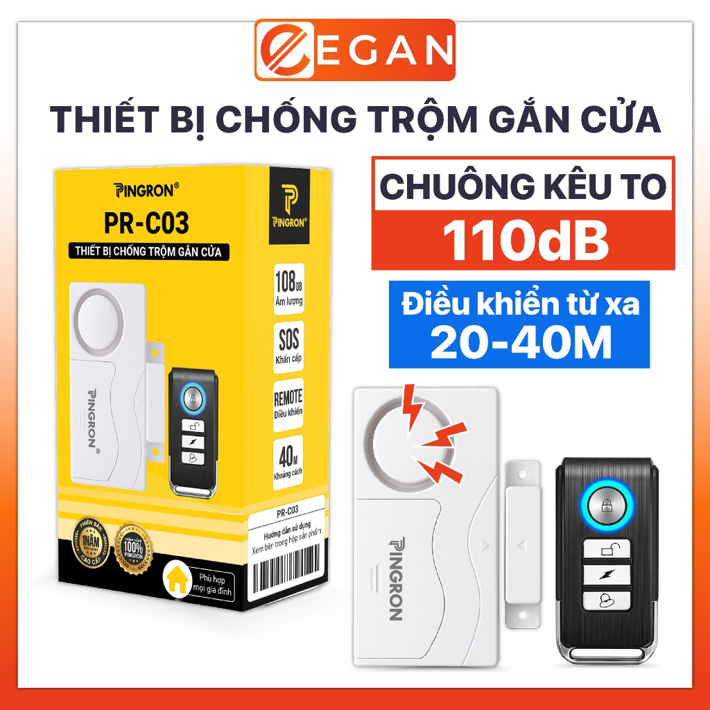 Thiết bị chống trộm gắn cửa, chống trộm cửa nhà, báo động chống trộm PR-C03 PINGRON