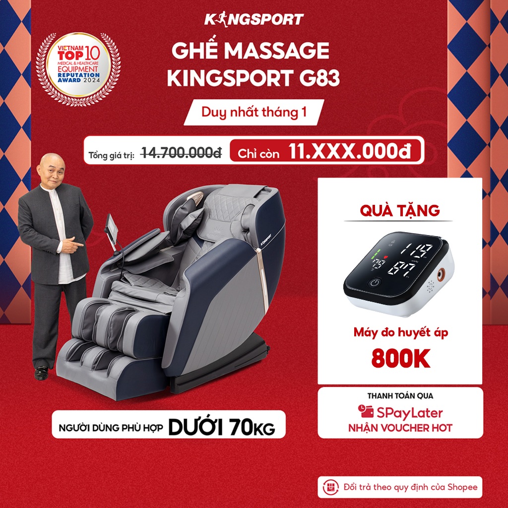 [LIVE] Ghế massage KINGSPORT G83 hệ thống con lăn hiện đại, con lăn lòng bàn chân, nhiệt hồng ngoại 