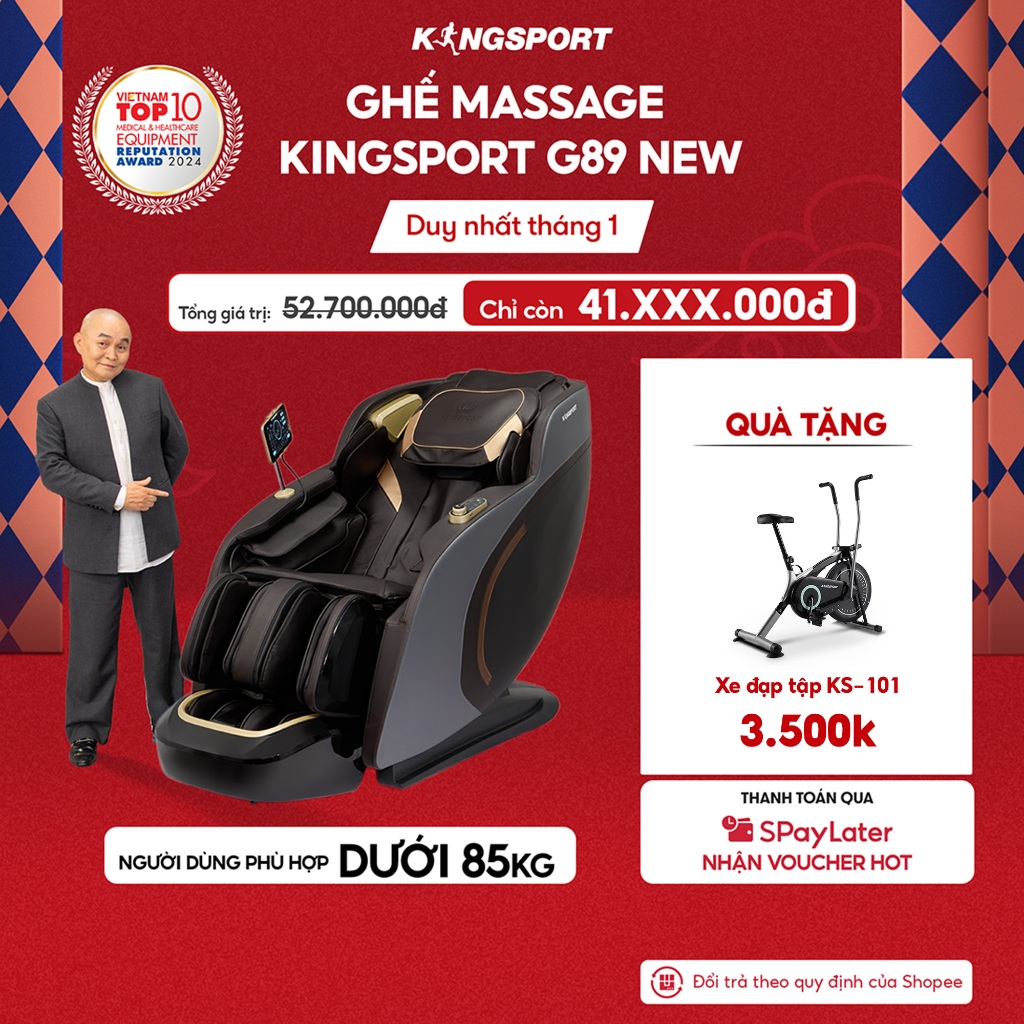 [LIVE - CHỈ GIAO MIỀN BẮC] Ghế massage KINGSPORT G89 New có body scan, công nghệ lọc khí ion âm, con