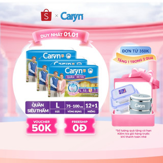   V   TẶNG KÈM 6 MIẾNG  Bộ 3 Tã Bỉm Quần Người Lớn Caryn siêu thấm dành Cho Người Già Size M L XL 