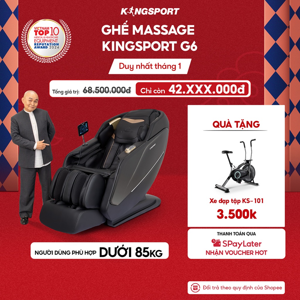 Ghế massage KINGSPORT G6 cao cấp, công nghệ massage Kingtech Touch Pro chuyên sâu