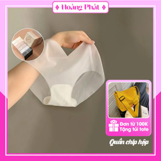  Quần Lót Su Lụa Thạch Tàng Hình Cao Cấp Không Viền Siêu Nhẹ Đáy Kháng Khuẩn - Quần chip hộp nữ 