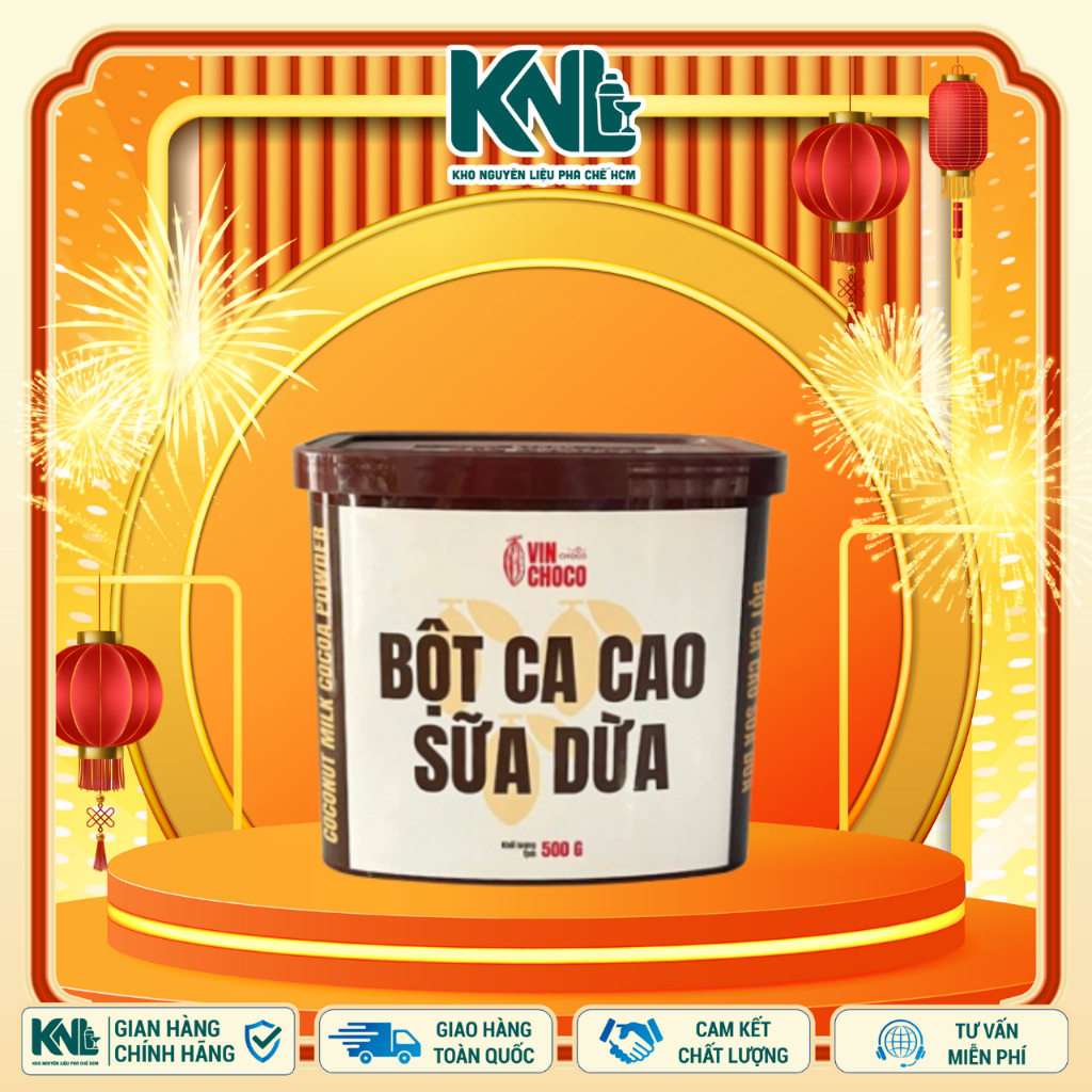 Bột cacao sữa dừa 500g VIN CHOCO - Làm sốt cacao, milo dầm, cacao sữa tươi