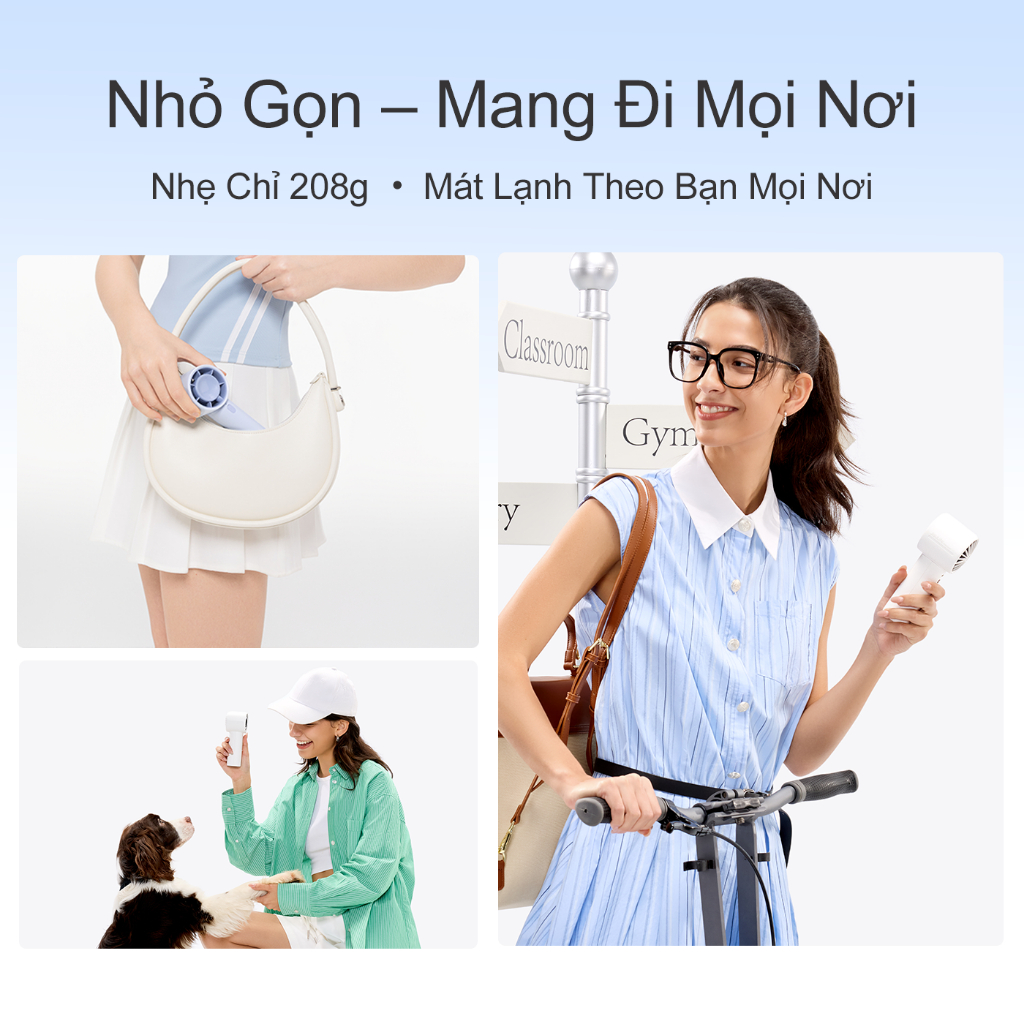 Quạt cầm tay JisuLife 10/10s Mini Dùng 28H Siêu Nhẹ Siêu Nhẹ Gió Mạnh, Cho Học Sinh, Thể Thao, Du Lịch | BigBuy360 - bigbuy360.vn